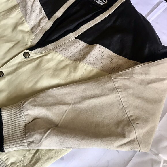 Tuskany Multi-toned Leather Suede Cardigan Jacket  Vneck Button Closure Size 3XL - Picture 4 of 10